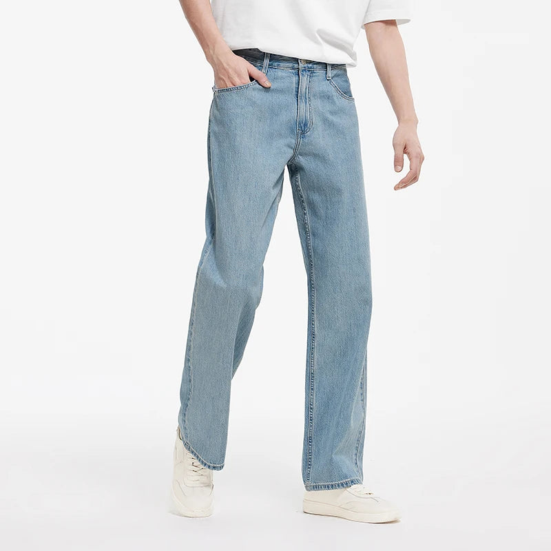 Semir Men Jeans Washed 2026 Retro Loose Fit Straight Cotton Urban Casual Everyday Style Soft Comfortable Daily Wear Trendy