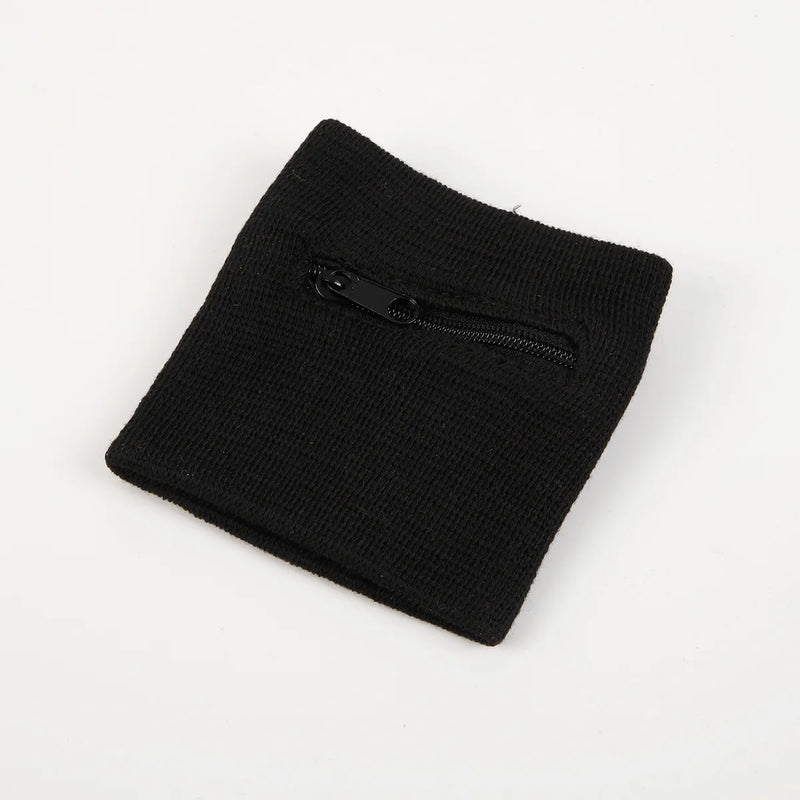 1pc Solid Color Zippered Wrist Wallet & Cash Holder - Stretchable Wristband Suitable for Running, Gym, Outdoor Activities