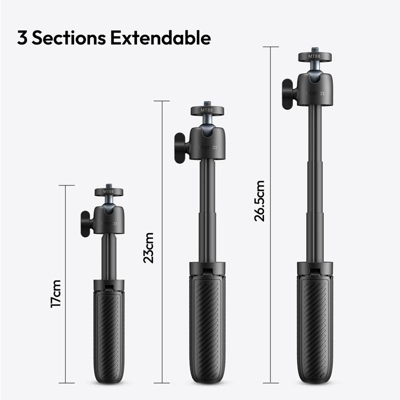 ដំបងថតរូប Selfie ចល័ត Ulanzi MT-88 ClipMate Tripod ជាមួយវីស 1/4 សម្រាប់កាមេរ៉ា DSLR Action Camera Phone Vlog Live ផ្ទុកបាន 1KG