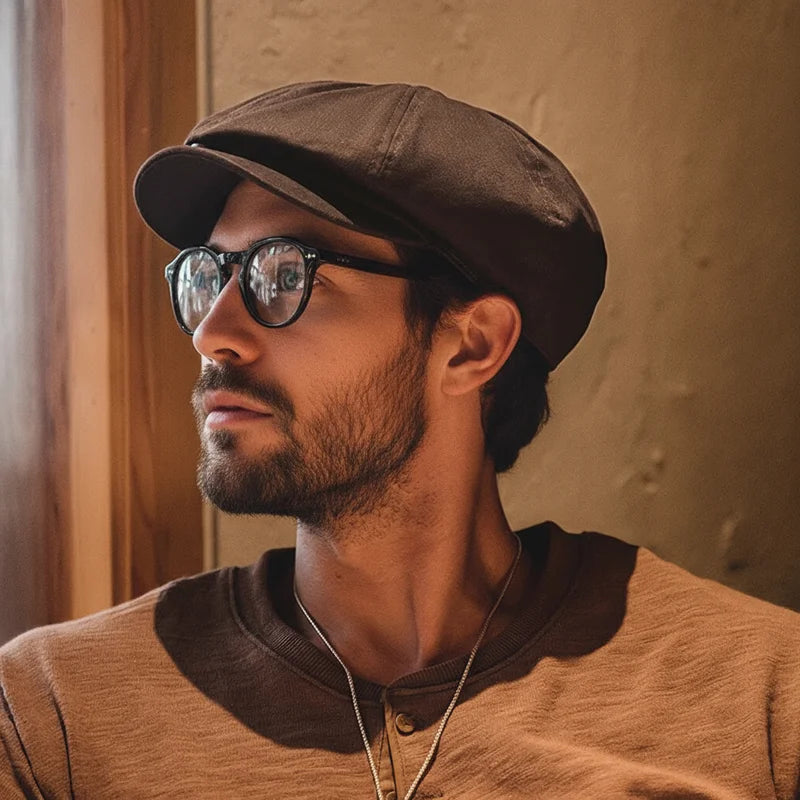 Maden Men's Casual Newsboy Hat Retro Beret Painter Cap Peaky Blinder Wild Casual Octagonal Cap Baseball Coffee Fashion
