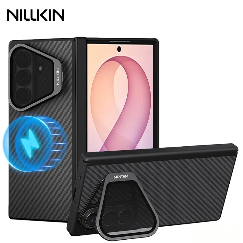 NILLKIN Magsafe Aramid Fiber Case For Samsung Galaxy Z Fold 8 Ultra With Lens Holder Magnetic Back Cover For Z Fold 8 Ultra Case