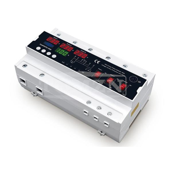 TOMZN TOAPSVP2-100A 100A 3-Phase Selector Voltage Current Relay Protection Alarm Display Cut Off L N NO NC 3 In 1 Out