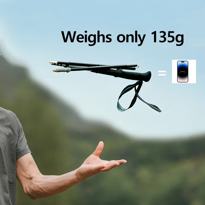 Naturehike Lightwind Ext-Carbon Fibre 4-Section Folding Hiking Poleultra-Lightweight And Quick-Opening Portable Walking Poles