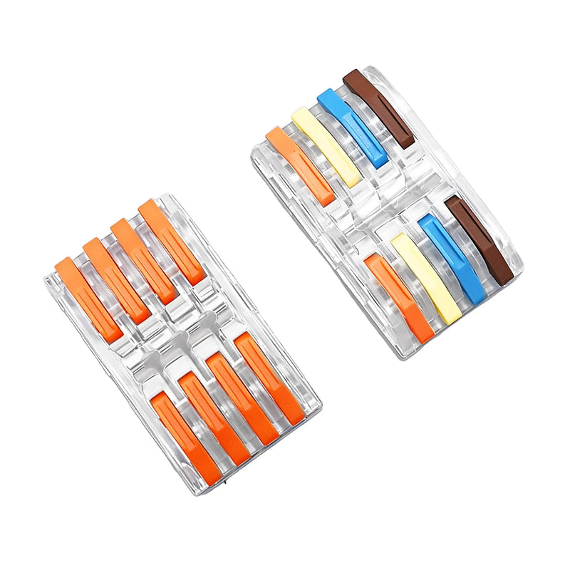 TOMZN 12PCS Lever Wire Connectors 4 In 4 Out Quick Splicing Terminal Blocks 32A 250V for 28-12AWG Solid Stranded Flexible Wires