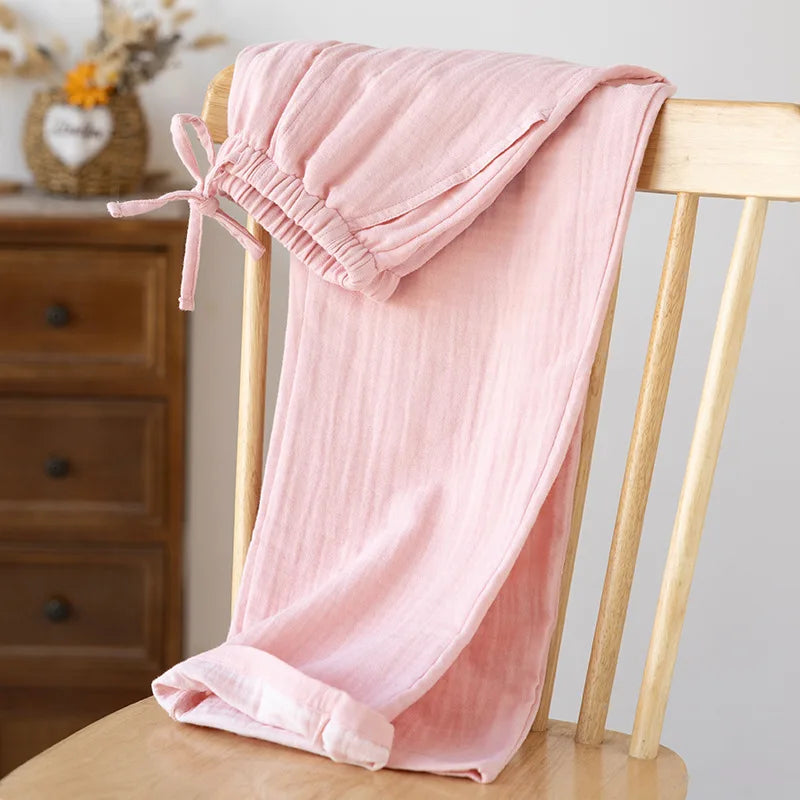 2026 Spring Autumn New Couple Sleeper Pants 100% Cotton Men's and Women's Sleepwear Pants Loose Comfortable Pajamas Bottoms