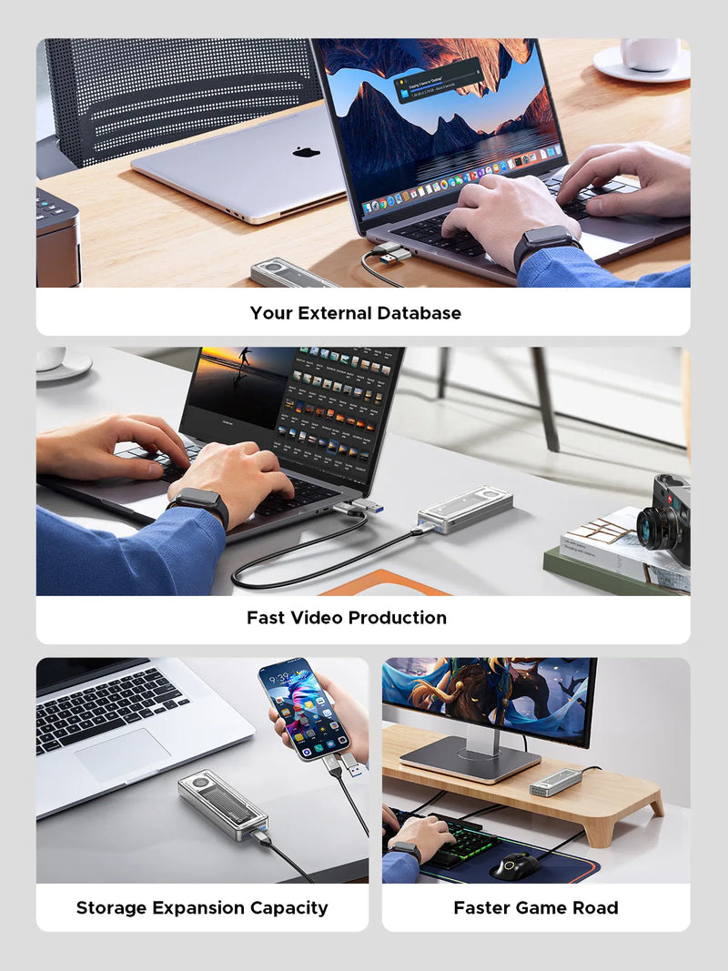 ORICO USB4 40Gbps M.2 SSD Enclosure Aluminum with Cooling Fan 8TB PCIe4.0 NVME Enclosure Compatible Thunderbolt 3/4 for Macbook