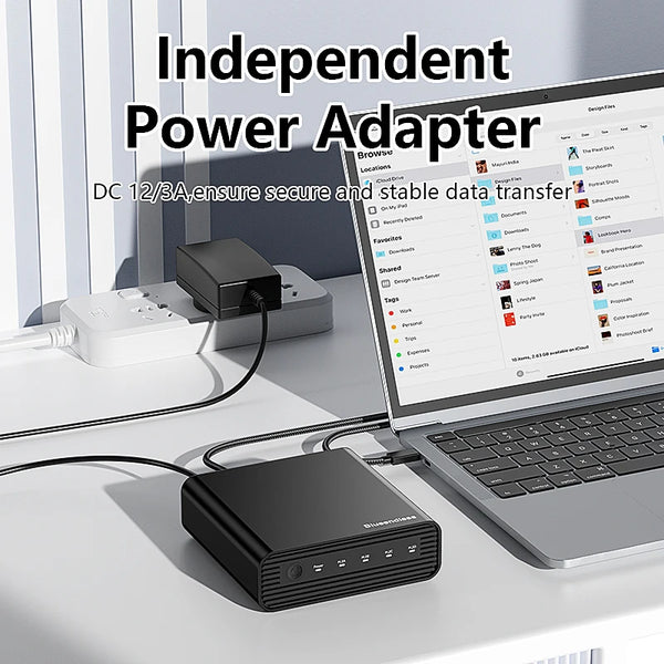 ប្រអប់ ដាក់ ថាស SSD ខាងក្រៅ M2 4-Bay USB4 របស់ Blueendless M.2 NVME 40Gbps M.2 NVME RAID PM/RAID 0/RAID 1/RAID 5/JBOD SSD
