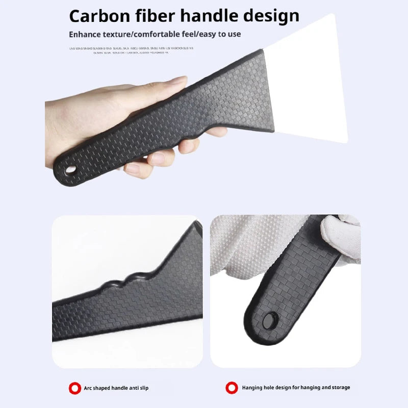 SEAMETAL Car Window Tint Squeegee Anti Slip Carbon Fiber Handle Auto Wrap Tools Window Cleaner Film Remover for Car Accessories