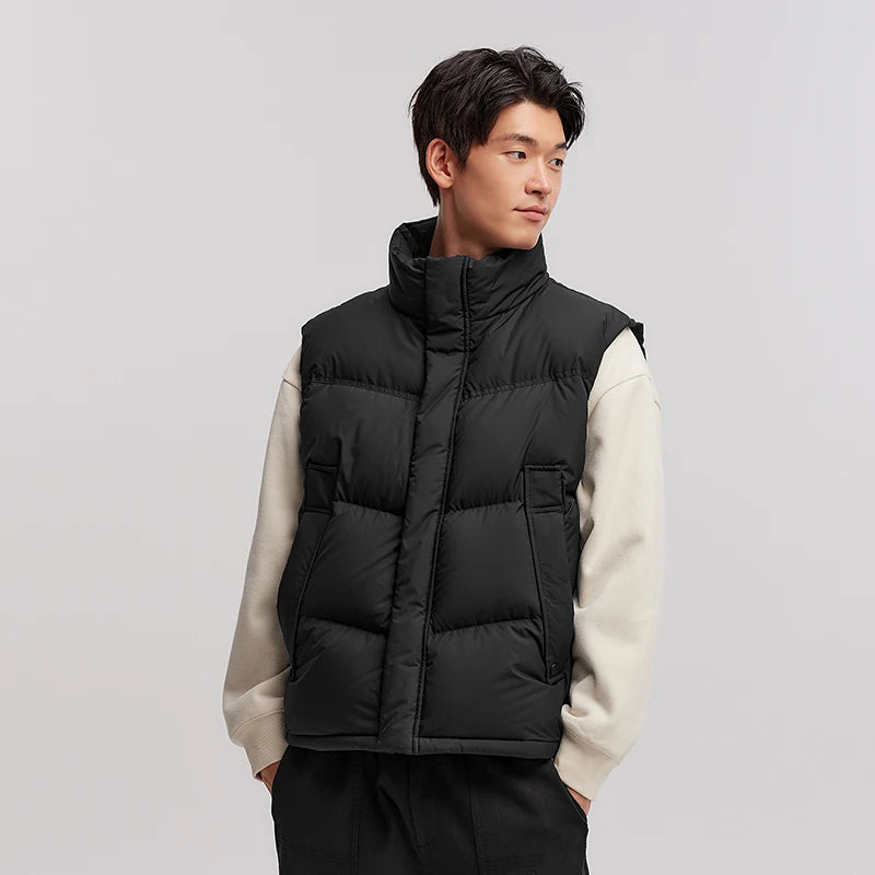 Semir Down Vest Men 2024 Winter New Loose Waterproof Outerwear Couple Solid Color Versatile Vest