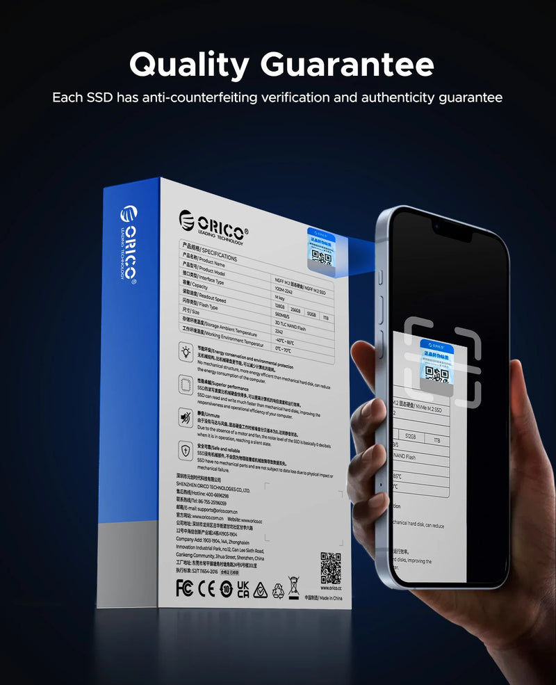 ORICO M.2 SATA3.0 SSD 2242 TLC NAND SATA III 6Gbps Internal M.2 SSD NGFF State Drive for Desktop Laptop Notebook Y20M