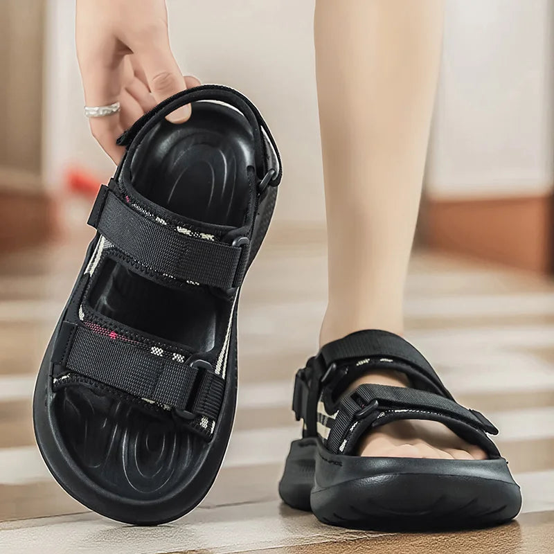 Men's Thick Sole Comfort Casual Sandals Summer New Breathable lightweight Outdoor Beach Shoes Slip on Walking Daily Wear Sandals