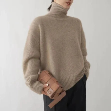 New European Sweater Women Autumn Winter New Turtleneck Pullover Loose Versatile Knitted Bottoming Shirt Female Jumper Top