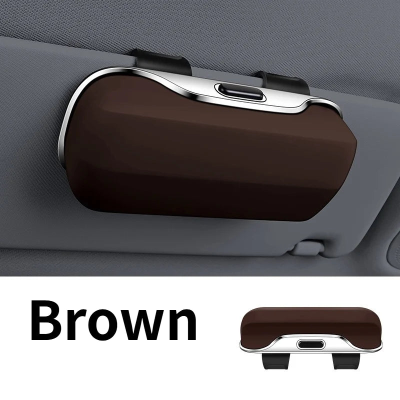 1 pcsMultifunctional Glasses Case for Cars That Can Be Attached to The Sun Visor, Serving As a Holder.receipt compartment