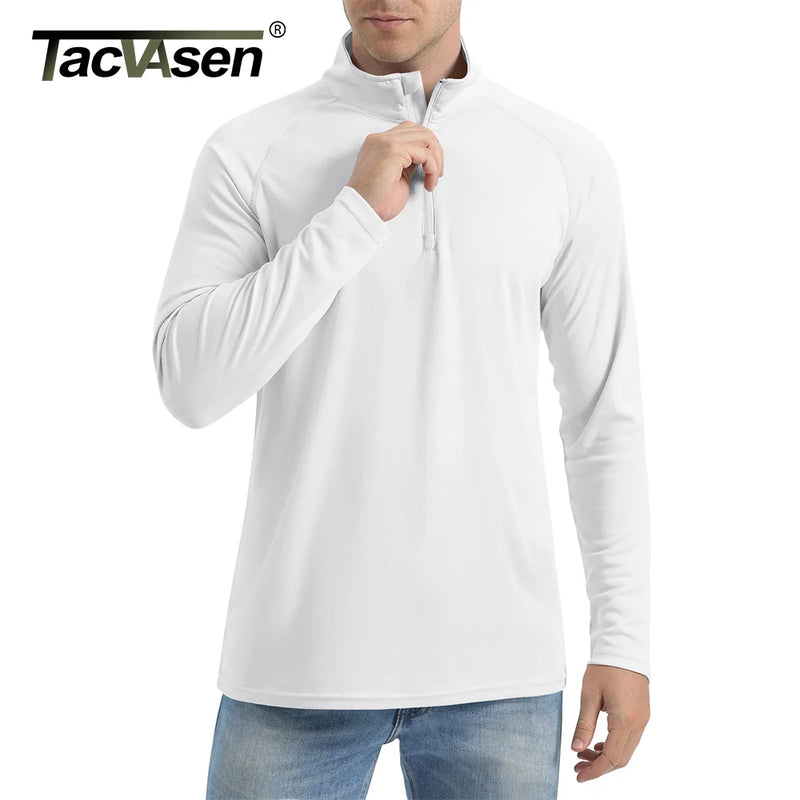TACVASEN Mens UPF50+ UV Protection T-Shirt Lightweight Long Sleeve Quick Dry Fishing Shirt Outdoor Hiking Workout Rash Guards