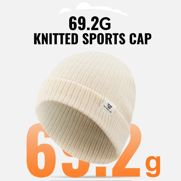 WRELS Beanie Hat for Women Men Warm Thick Fleece Hat Winter Climbing Running Hiking Skiing Cycling Sports Soft Skull Cap