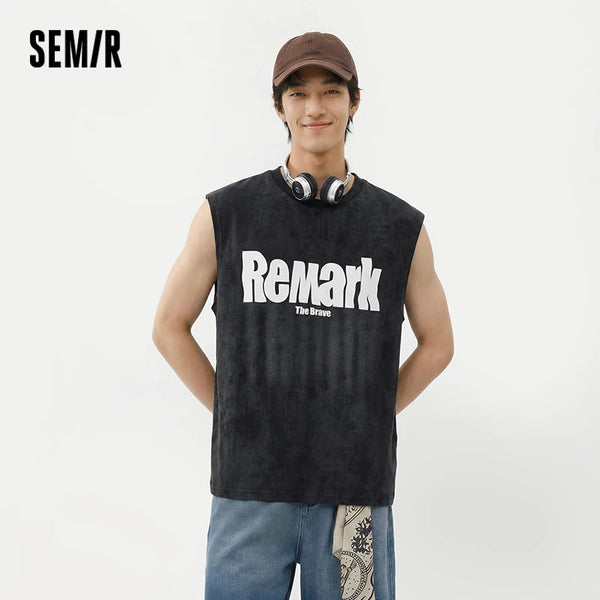 អាវកាក់បុរស Semir ឆ្នាំ ២០២៦ រចនាប័ទ្មអាមេរិក អាវយឺតដៃខ្លីកីឡាបាល់បោះបោះពុម្ពអក្សរ ទន់ធម្មតា