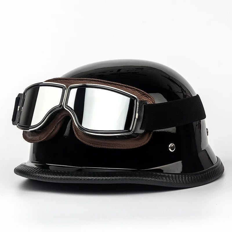 ABS material motorcycle helmet casco moto retro World War II German military helmet with goggles capacete