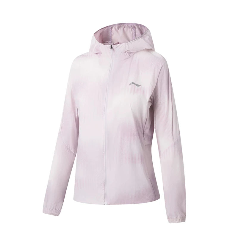 អាវ កីឡា រត់ សម្រាប់ នារី Li-Ning LN WIND PROOF ឆ្លុះ បញ្ចាំង ពន្លឺ 87% Polyamide 13% Elastane AFDW456