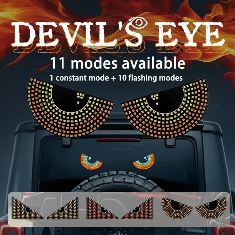 USB Dynamic Devil Eyes Light Car Windshield Dynamic LED Matrix Panel Screen Light for Car Truck Window Decor Lighting