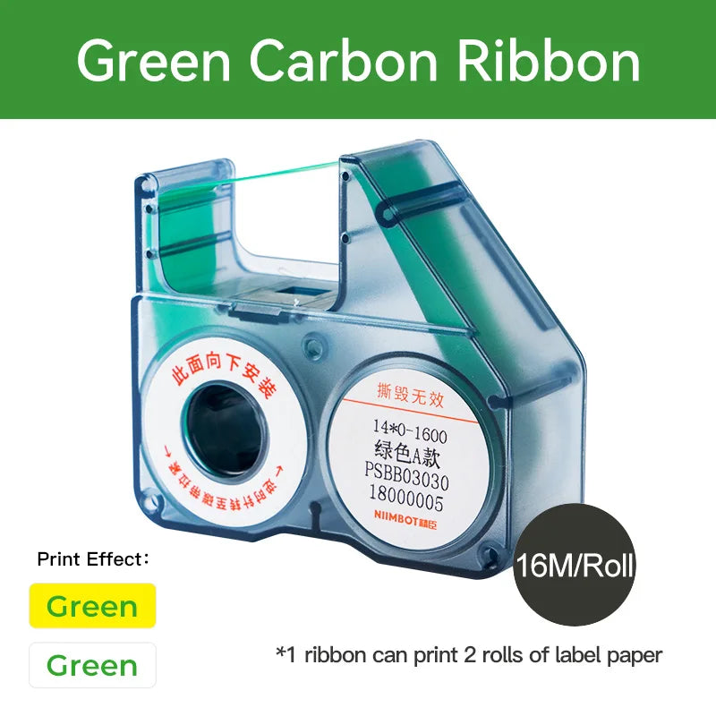 Niimbot N1/B18 PET Label Paper 2 Rolls Scratch-Resistant Tapes Carbon Ribbon Sticker Keep 8-10 Years For Portable Label Printer