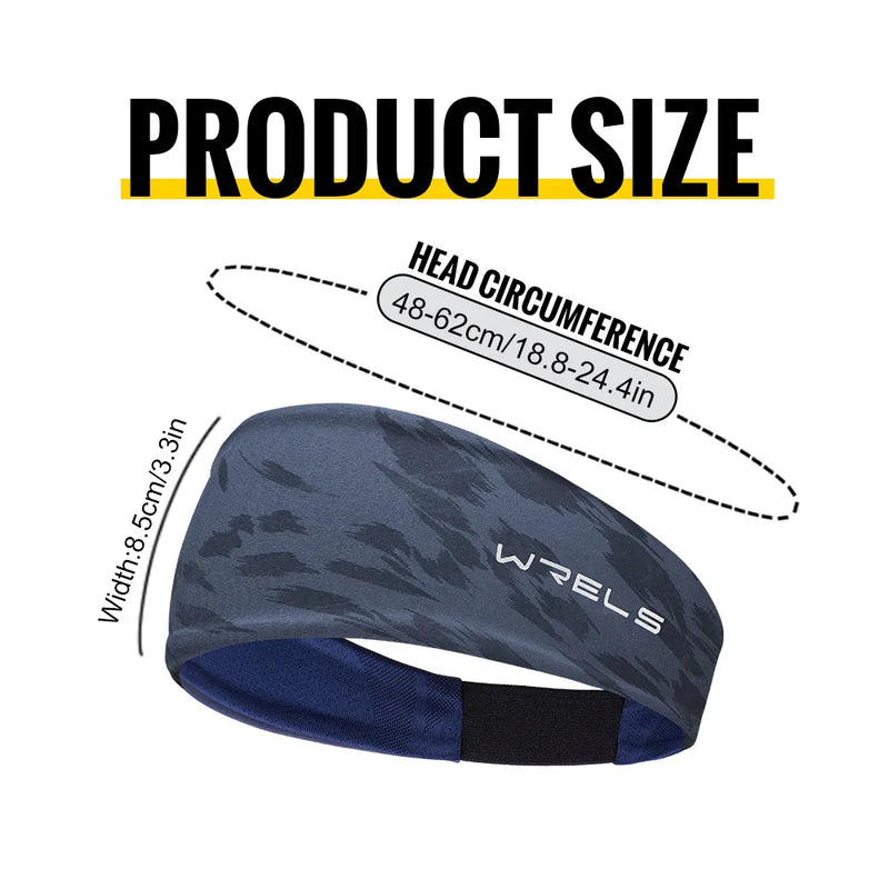 WRELS Sports Headband Sweatband Elastic Absorbent Sweat Moisture Wicking Hairband Athletic Hairband Non Slip Elastic Sweat Band
