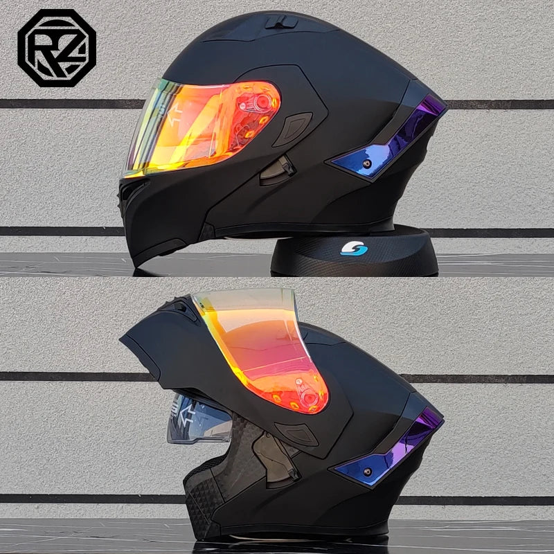 2025 ORZ Latest Motorcycle Helmet Dual Lens Modular Flip Helmet Casco para Motos Off road Racing Helmet Capacetes de Moto