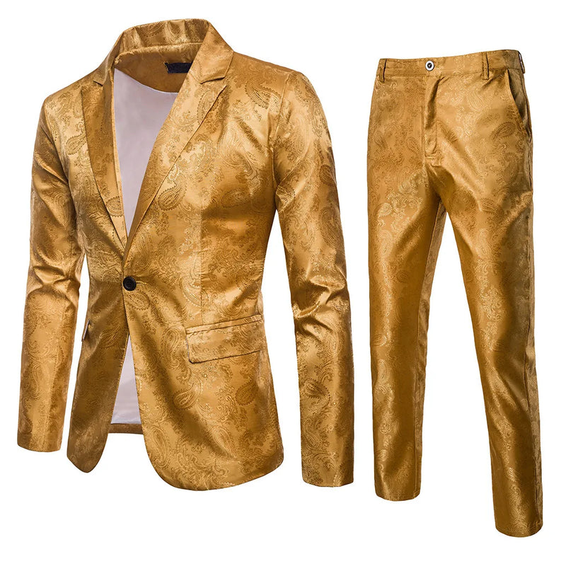 2026 Spring Lightweight Men's Purple Suit Two-Piece Set, Wedding Party Formal Jacket with Trousers. Yellow, Blue, Red Available