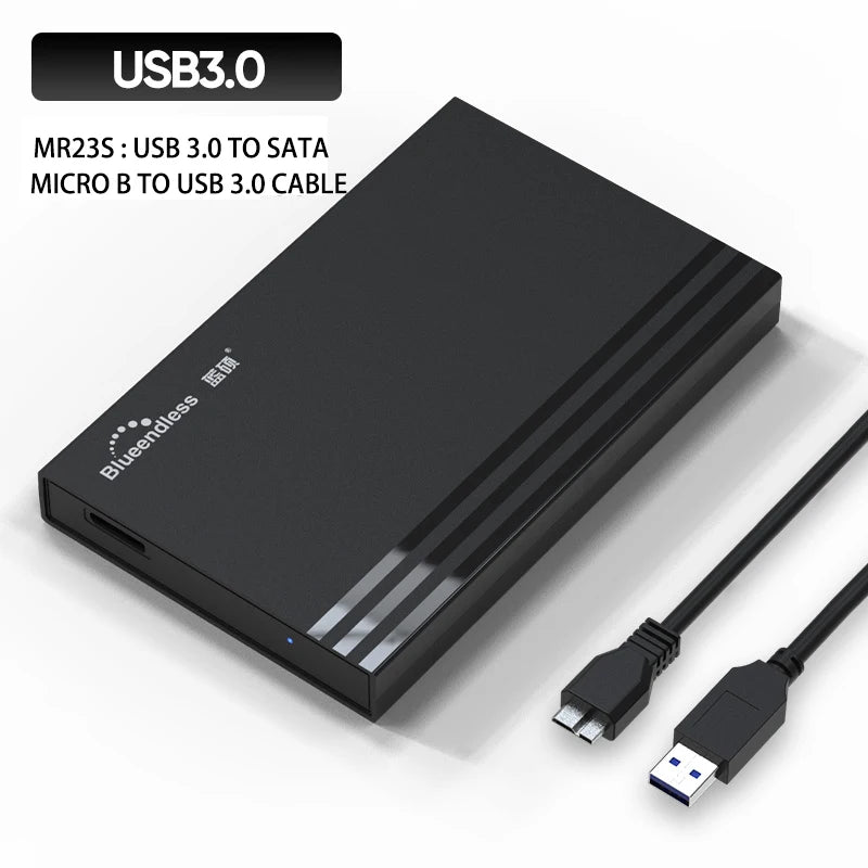 ស្រោម ថាស រឹង ចល័ត Blueendless 2.5 SATA ទៅ USB3.0/3.1 HDD គាំទ្រ HDD ទំហំ 6TB សម្រាប់ SSD ស្រោម HDD សម្រាប់ ផ្ទុក ទិន្នន័យ ខាងក្រៅ