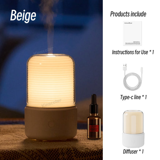Vintage Aroma Diffuser Essential Oil 120ml 150ml Usb Mini Ultrasonic Air Humidifier Classical Filament Night Light For Gift A Beige 120ml