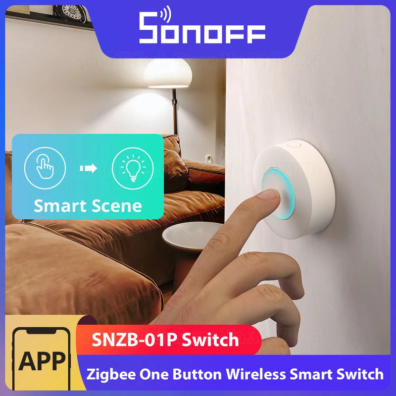 SONOFF SNZB-01P Zigbee Smart Wireless Switch Smart Scene via eWeLink Two-Way Control with TX Ultimate Wall Switch NSPanel Pro