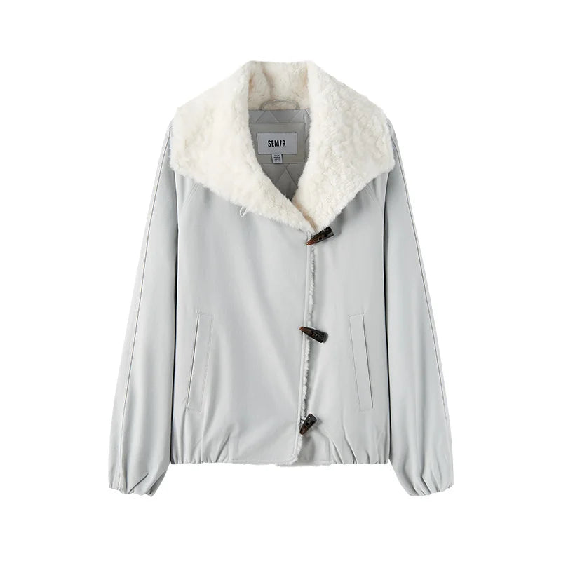 អាវក្រៅ Semir សម្រាប់នារី ដៃអាវ Raglan កអាវទន់ សមល្មម រចនាបថ Vintage ឆ្នាំ 2026 សម្លៀកបំពាក់ប្រចាំថ្ងៃរដូវរងាថ្មី រចនាបថធម្មតាសម្រាប់ទីក្រុង