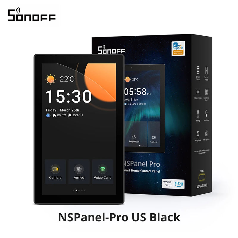 SONOFF NSPanel Pro US Smart Panel 4.7" Built-in Zigbee Matter Hub Home Security Camera Viewer via eWeLink All-in-one Control