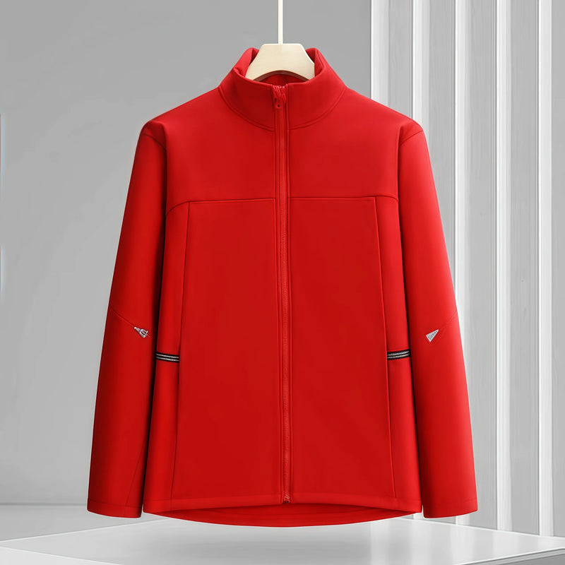 2026 New Autumn loose soft-shell business stand-up collar single-layer one-piece windbreaker for men and women waterproof