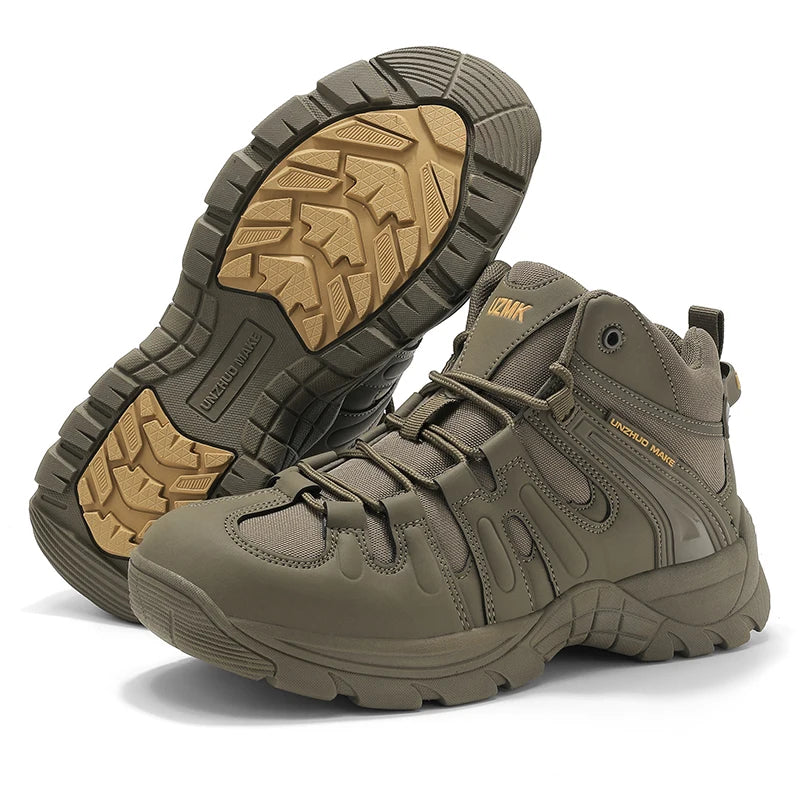 Men's Hiking Boots Four Seasons Anti-Slip Wear-Resistant Shock-Absorbing Breathable Cross-Country Training Boots Casual Walking