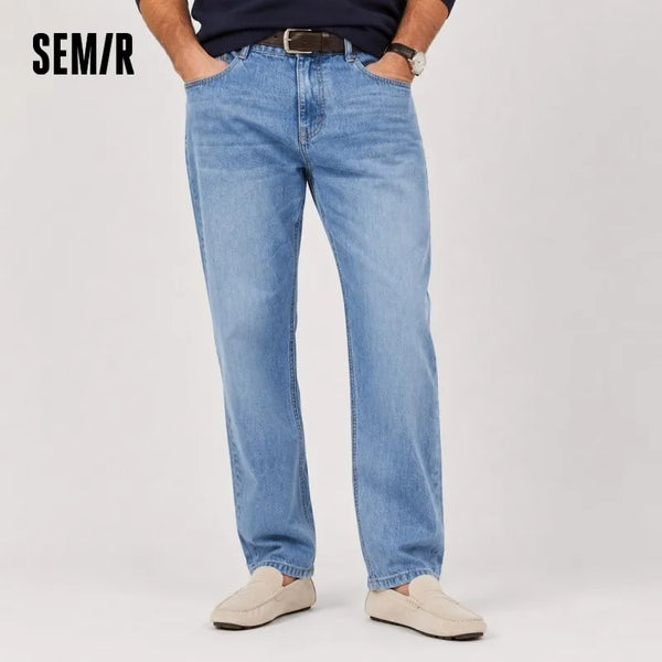 ខោបុរស Semir Denim មានអារម្មណ៍ត្រជាក់ខ្នង ចង្កេះយឺត ជើងស្ដើង រចនាប័ទ្មធ្វើដំណើររដូវក្តៅឆ្នាំ ២០២៦ អាវធម្មតា