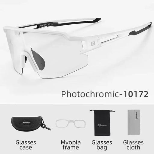 ROCKBROS Photochromic Cycling Glasses Polarized Built-in Myopia Frame Sports Sunglasses Men Women Glasses Cycling Eyewear Goggle 10172