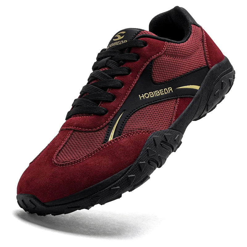 HOBIBEAR Wide Width Hiking Sneakers Unisex Outdoor Travel Trail Running Shoes Classic Retro Non Slip Walking Trainers