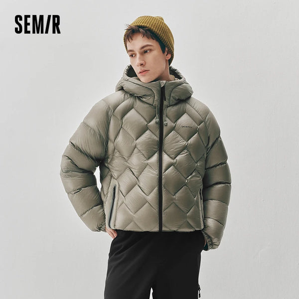 Semir Men Down Jacket 90 Percent Down Fill Diamond Quilting Outdoor Style 2026 Winter Warm Insulation Cold Weather