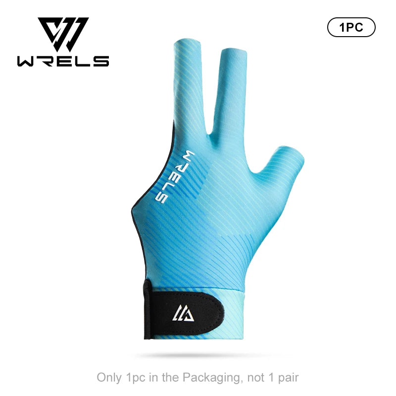 WRELS 1pc Left Hand Billiards Glove Three Finger Snooker Billiard Glove Non Slip Stickers Elasticity Billiard Training Gloves