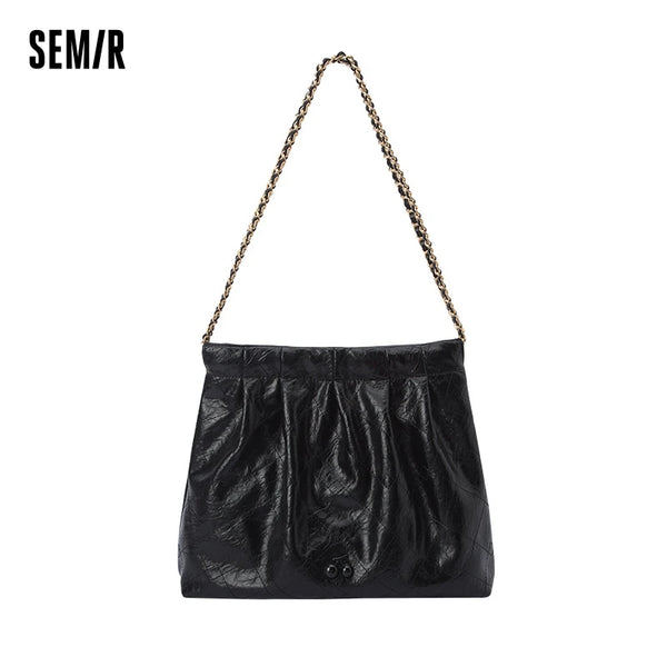 Semir Bag Single Shoulder Bag Women Design Sense Pleated Diamond Chain Bag Elegant Large Capacity Handbag