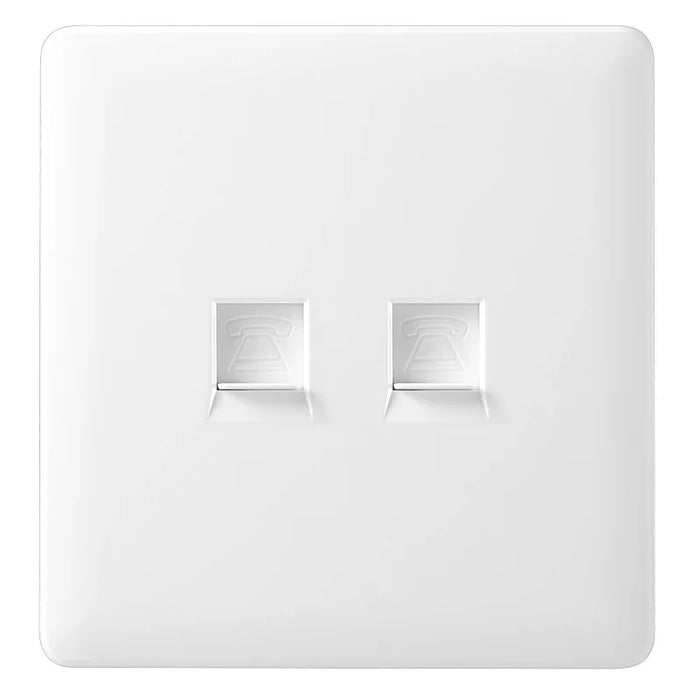 ZoeRax Ethernet Faceplate Single 1-Port/Double 2-Way RJ45 Socket Wall Plate for Ethernet Cable Networking Socket Box, 86x90mm White 2 Port CHINA