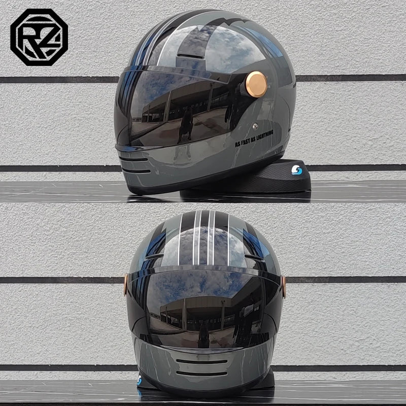 ORZ Motorcycle Helmet DOT Certification Retro Full Face Off Road Helmet Cascos Para Motos Capacete Casco Moto