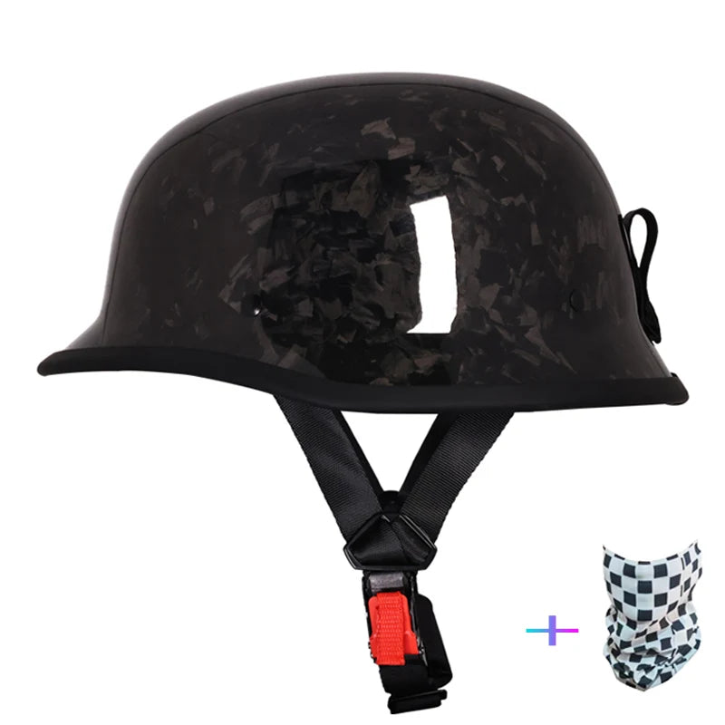 Carbon fiber retro open motorcycle helmet German imitation WWII soldier helmet pilot helmet