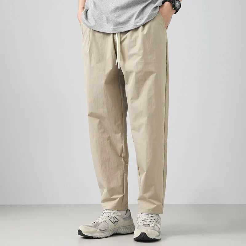 DUKEEN Men's Lightweight Waterproof Casual Pants Summer American Style Sports Straight Leg Tapered Joggers