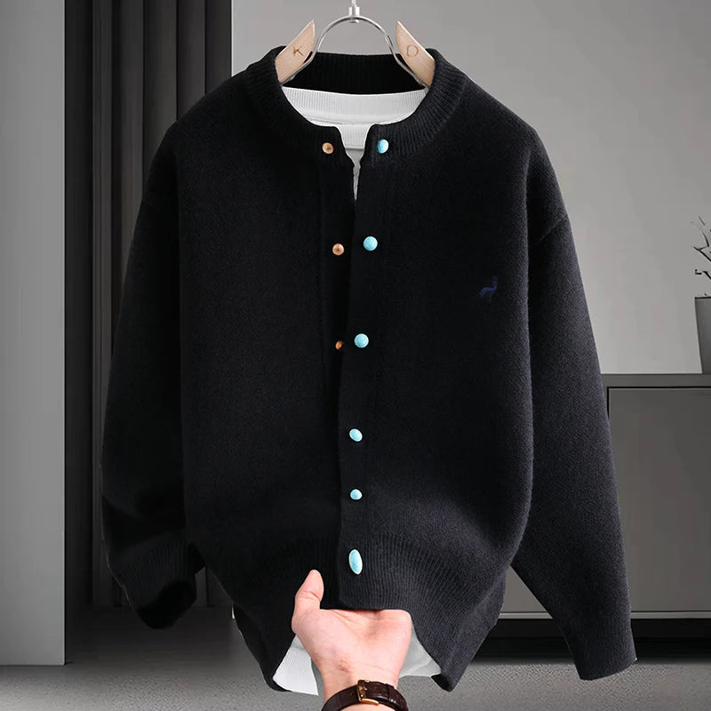 Luxury Man Long-Sleeved Knitwear Single-Breasted Exquisite Pattern Embroidery Autumn Winter New Cardigan Leisure Men's Clothing