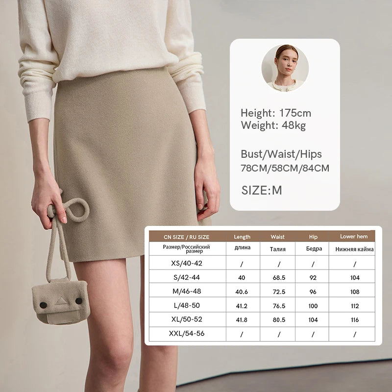 AMII Minimalist Mini Skirt 2026 Winter New Solid Color Short A-line Women's Skirt Versatile Casual Wool Clothing Ladies 12524026