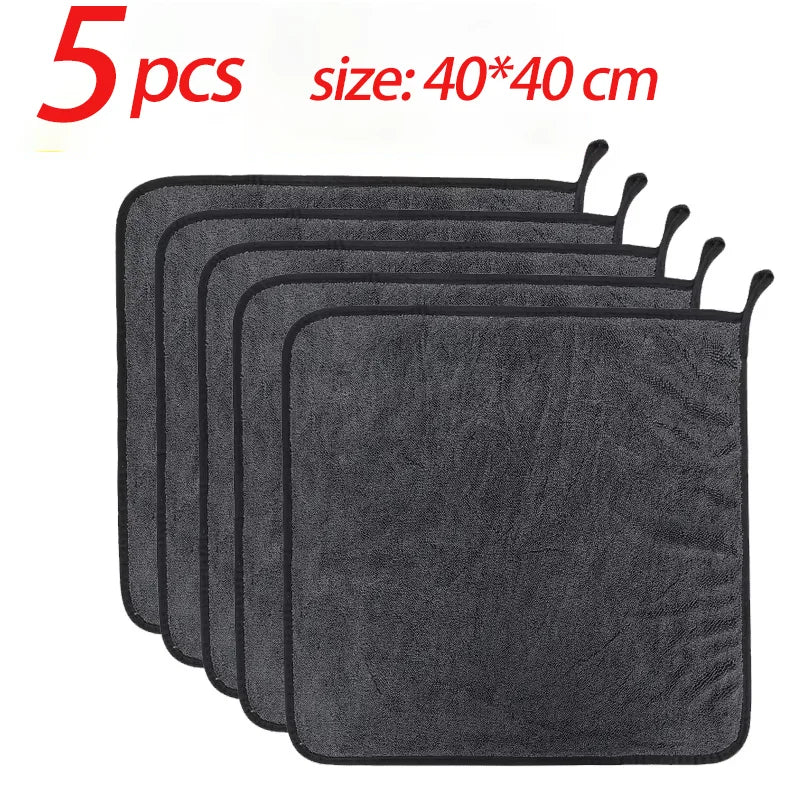 SEAMETAL 1/3/5PCS Microfiber Twist Car Wash Towel 600GSM Professional Car Cleaning Drying Cloth Towels for Car Wash Accessories