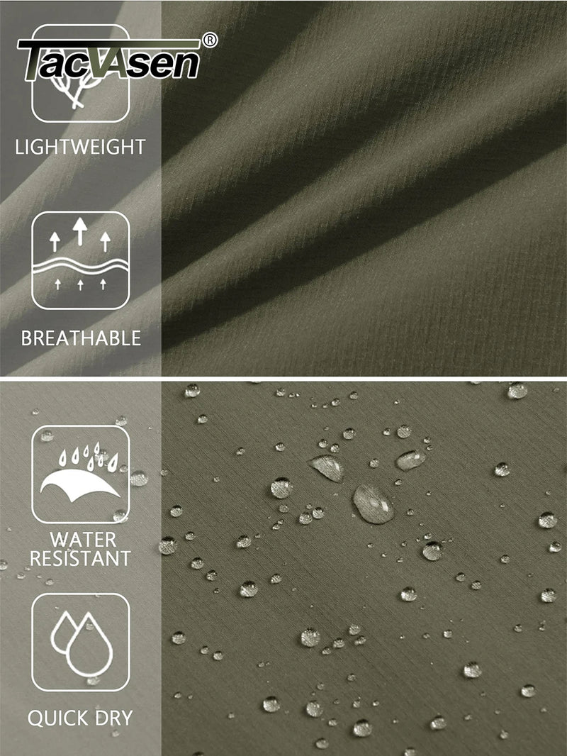 TACVASEN Summer Quick Drying Nylon Work Shorts Mens Casual Hiking Cargo Shorts Lightweight Outdoor Fishing Short Pants