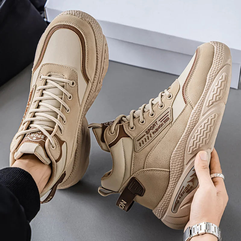 Men's high-top casual sports shoes four seasons new soft-sole non-slip outdoor running shoes fashion students versatile sneakers