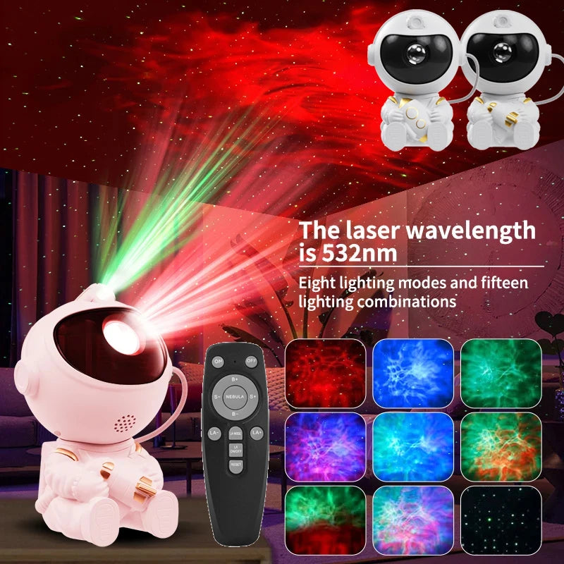 Rocket Astronaut Starlight Lamp Full of Stars Remote Control Atmosphere Lamps Star Galaxy Projection Light for Bedroom Christmas